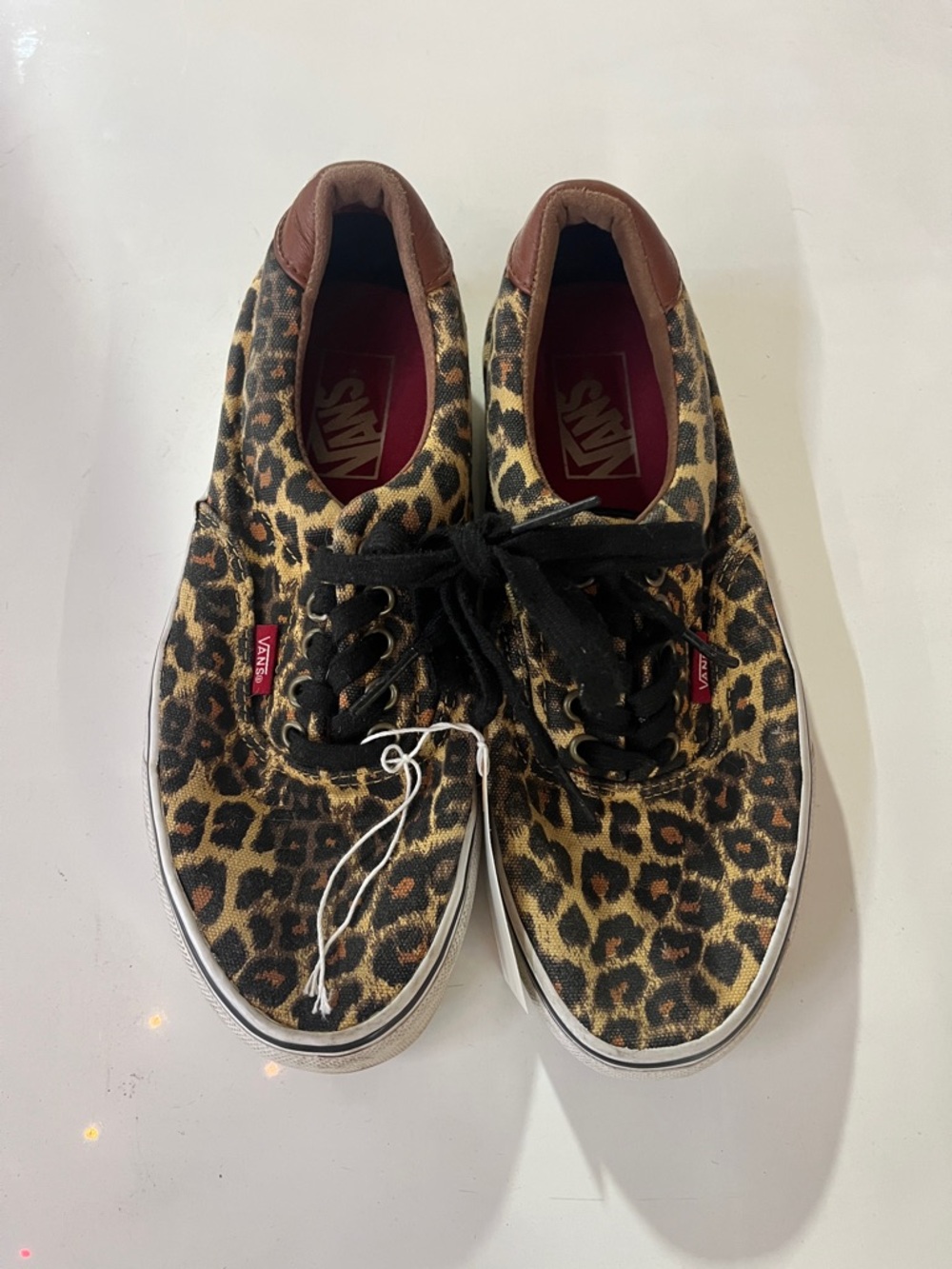 Vans Leopard Print Canvas Sneakers - Brown/Black